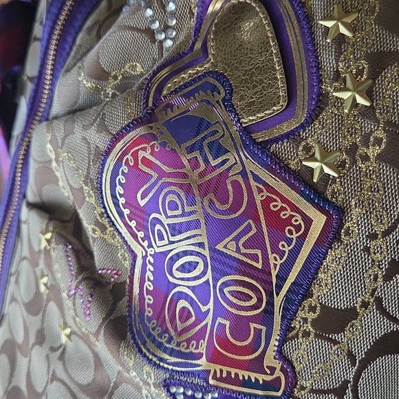 Coach RARE Poppy Signature Applique Tartan Multi Limited Edition Glam Tote - Picture 15 of 16